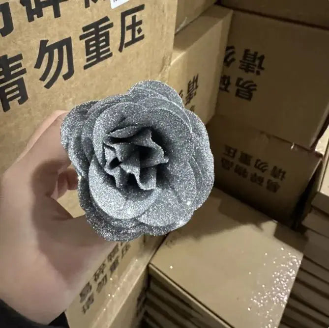 Artificial Glittering Flower Rose Bouquet