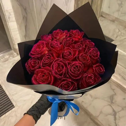 Artificial Glittering Flower Rose Bouquet
