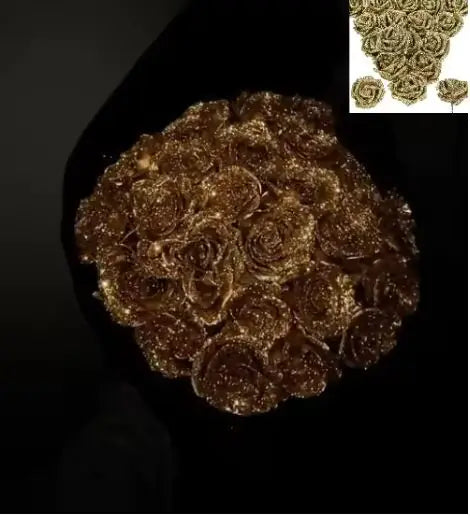 Artificial Glittering Flower Rose Bouquet