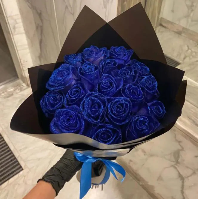 Artificial Glittering Flower Rose Bouquet