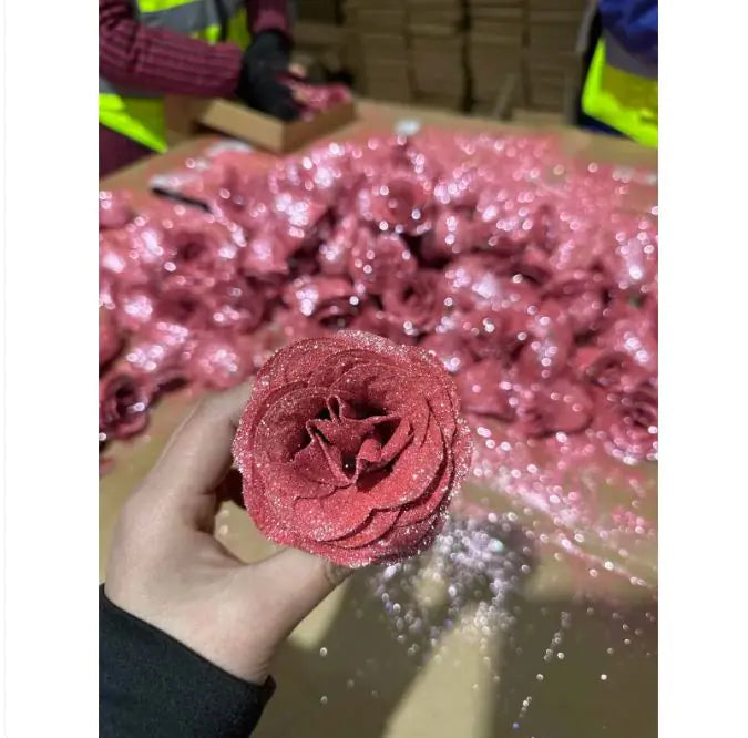 Artificial Glittering Flower Rose Bouquet